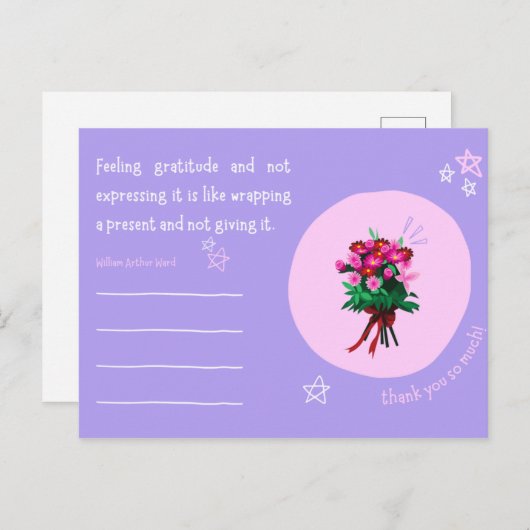Roze en paarse sterren Handgemaakte Mooie Persoonl Briefkaart (Voorkant / Achterkant)
