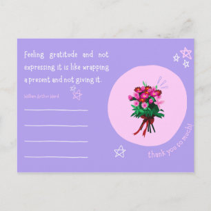Roze en Paarse sterren Handmade Cute Personal Quot Briefkaart