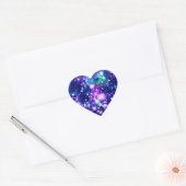 Roze en Paarse sterren Hart Sticker (Envelop)