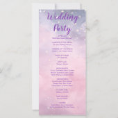 Roze en Paarse sterren hemelse bruiloft programma (Achterkant)