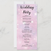 Roze en Paarse sterren hemelse bruiloft programma (Achterkant)