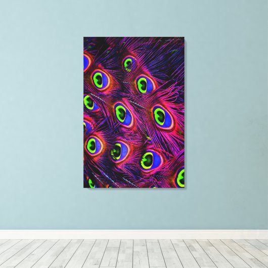 Roze en paarse stijve textuur canvas afdruk (Insitu (Houten vloer))