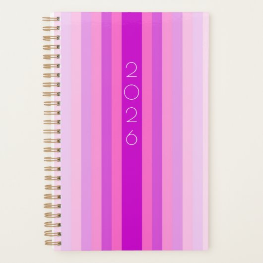 Roze en Paarse Streep 2026 Planner (Voorkant)
