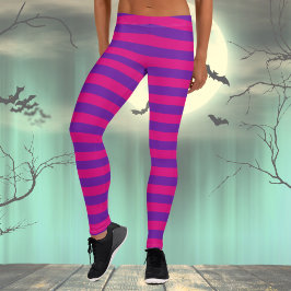 Roze en Paarse strepen Leggings