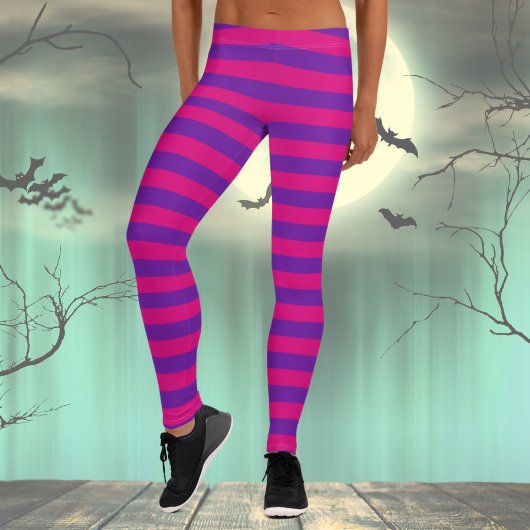 Roze en Paarse strepen Leggings