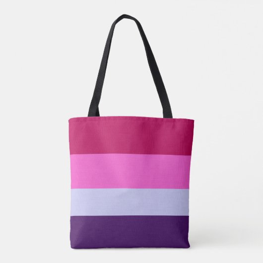Roze en Paarse strepen Patroon Bridemaid Tote Bag (Achterkant)