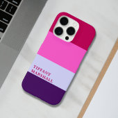 Roze en Paarse strepen Patroon Canvas tas Case-Mate iPhone Case