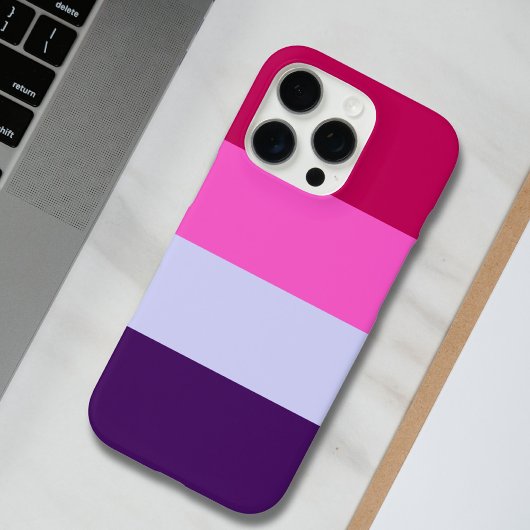 Roze en Paarse strepen Patroon Canvas tas Case-Mate iPhone Case