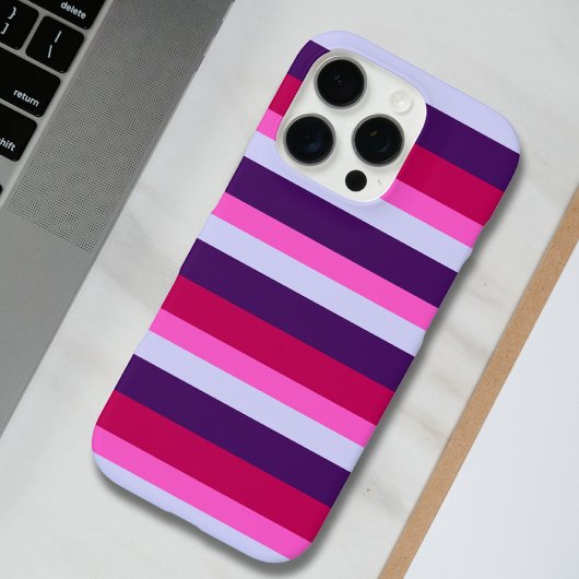 Roze en Paarse strepen Patroon Canvas tas Case-Mate iPhone Case