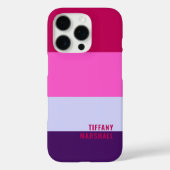 Roze en Paarse strepen Patroon Canvas tas Case-Mate iPhone Case (Achterkant)