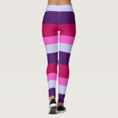 Roze en Paarse strepenpatroon Leggings (Achterkant)