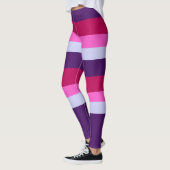 Roze en Paarse strepenpatroon Leggings (Links)