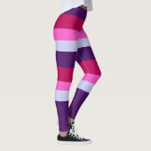 Roze en Paarse strepenpatroon Leggings (Rechts)