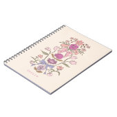 Roze en Paarse strikken en bloesems Notitieboek (Linkerzijde)