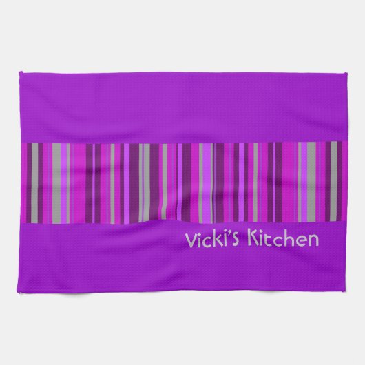 Roze en Paarse Stripe keukentheekdoekjes Theedoek (Horizontaal)