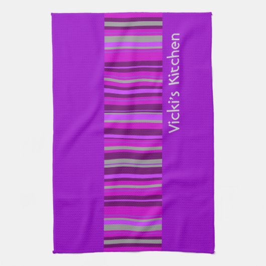 Roze en Paarse Stripe keukentheekdoekjes Theedoek (Verticaal)