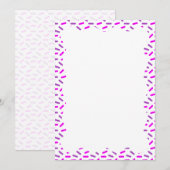Roze en Paarse Strooiarde Golvende Rand Blank op M Kaart (Voorkant / Achterkant)
