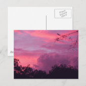 Roze en Paarse Sunset Sunrise Sky Skies Foto Briefkaart (Voorkant / Achterkant)