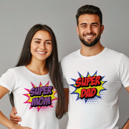 Roze en Paarse Super Mom Moederdag T-shirt