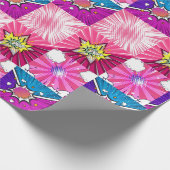 Roze en Paarse superheldenachtergrond Cadeaupapier (Hoek)