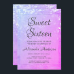 Roze en Paarse Sweet 16 verjaardagsfeestje Kaart<br><div class="desc">Roze en Paarse bladeren Confetti Sweet Sixteen Invitation. Deze uitnodiging is ideaal voor een Paarse en Roze Ombre Folie thema Girl's Sweet 16 verjaardagsfeestje. Neem contact op met de ontwerper voor overeenkomende objecten.</div>
