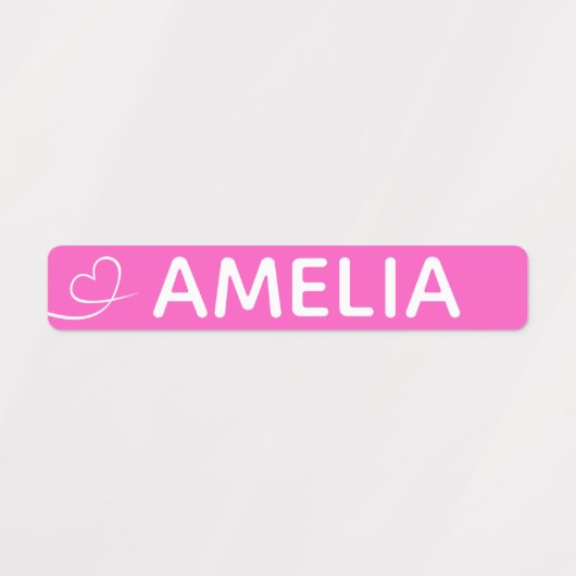 Roze en paarse swish hart aangepaste naam labels (Design 1)