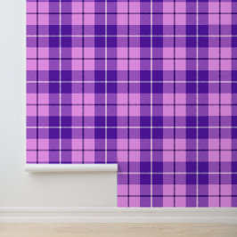 Roze en Paarse Tartan Plaid Behang