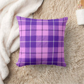 Roze en Paarse Tartan Plaid Kussen (Deken)