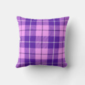 Roze en Paarse Tartan Plaid Kussen (Achterkant)
