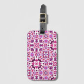 Roze en Paarse Tegels Bagagelabel (Voorkant (verticaal))