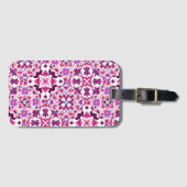 Roze en Paarse Tegels Bagagelabel (Voorkant (horizontaal))