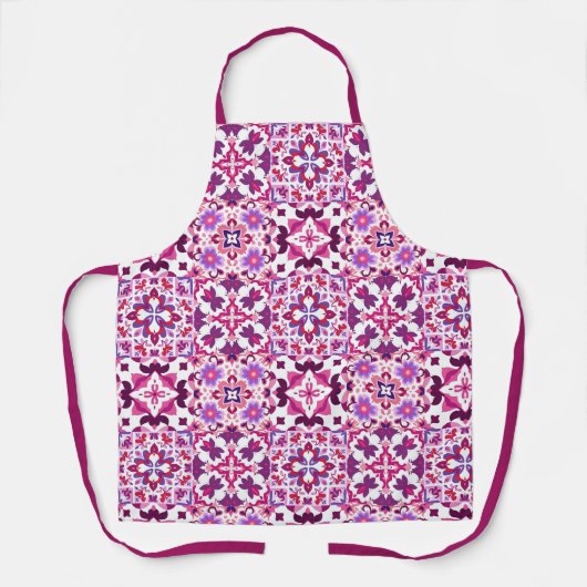 Roze en Paarse Tegels Schort (Voorkant)