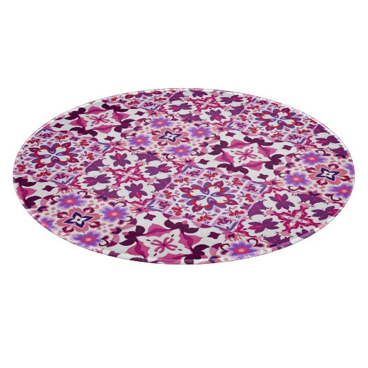 Roze en Paarse Tegels Snijplank (Hoek)