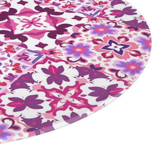 Roze en Paarse Tegels Snijplank (Hoek)