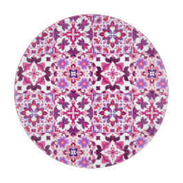 Roze en Paarse Tegels Snijplank