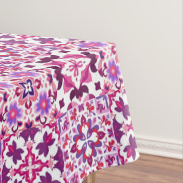 Roze en Paarse Tegels Tafelkleed