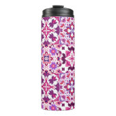 Roze en Paarse Tegels Thermosbeker (Voorkant)