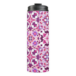 Roze en Paarse Tegels Thermosbeker