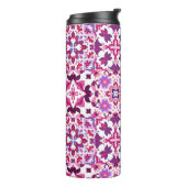 Roze en Paarse Tegels Thermosbeker (Gedraaid links)