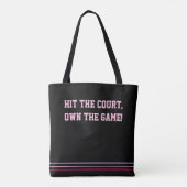 Roze en💜 paarse tennis🎾 tote bag (Achterkant)