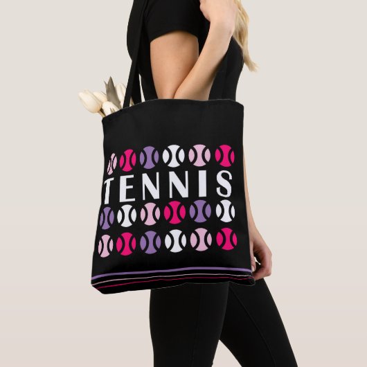 Roze en💜 paarse tennis🎾 tote bag (Dichtbij)