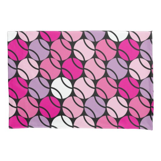 🎾 Roze en paarse tennisballen Kussensloop (Voorkant)