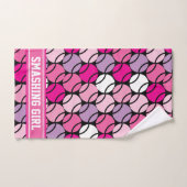 🎾 Roze en paarse tennisballen, met initiaal Handdoek (Handdoek)