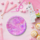 Roze en paarse textuur  papieren bordje (Feest)