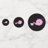 Roze en Paarse theepartij Confetti (Achterkanten)