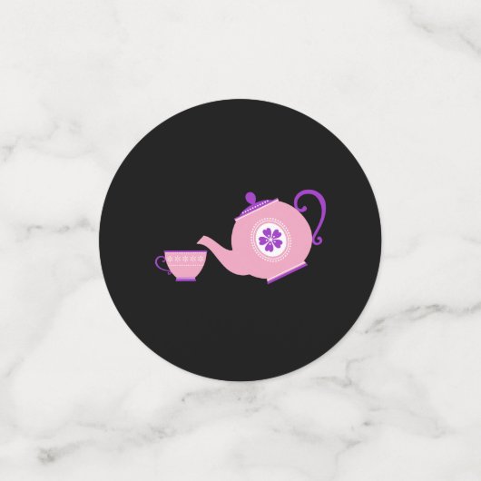 Roze en Paarse theepartij Confetti (Kleine voorkant)