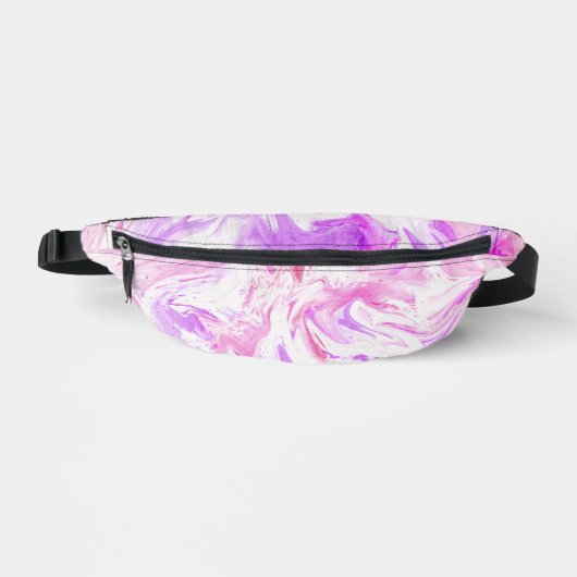 Roze en Paarse Tie Dye Pattern Fanny Pack Heuptasje (Voorkant)