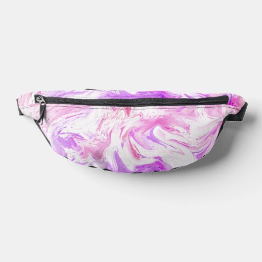 Roze en Paarse Tie Dye Pattern Fanny Pack Heuptasje (Liggend)