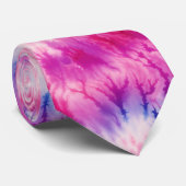 Roze en Paarse Tie Dye Retro Stropdas (Opgerold)