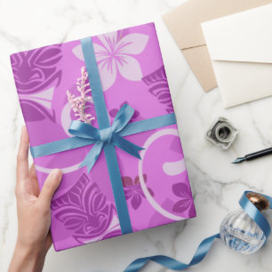 Roze en Paarse Tikis Hawaiian-pakpapier Cadeaupapier